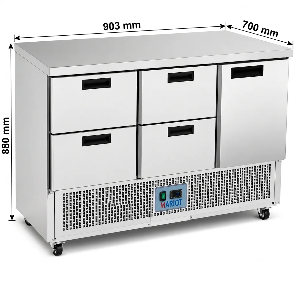 Saladette With Glass Cover – S903 S/S TOP 4 GN1/2 - 2