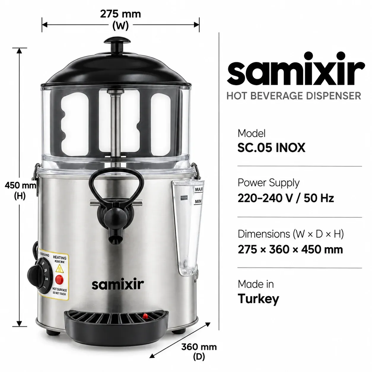 Hot Beverage Dispenser – SC.05 INOX / SAMIXIR - 2