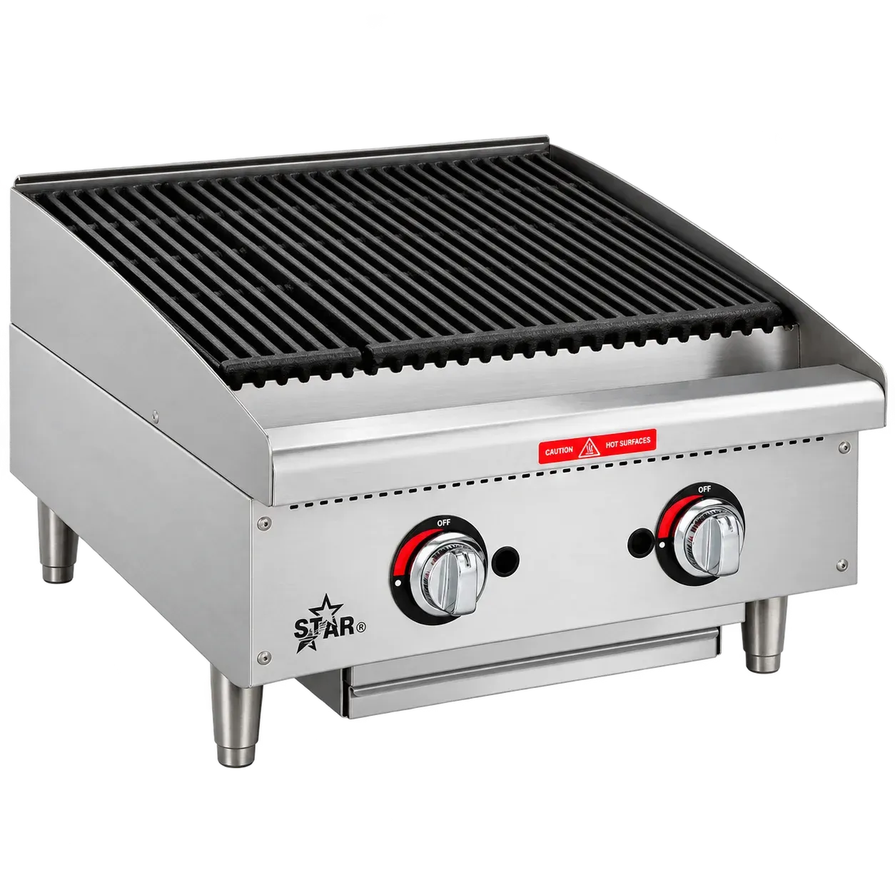 شواية فحم غاز تجارية سطح طاولة – 6024CBF / STAR - 1