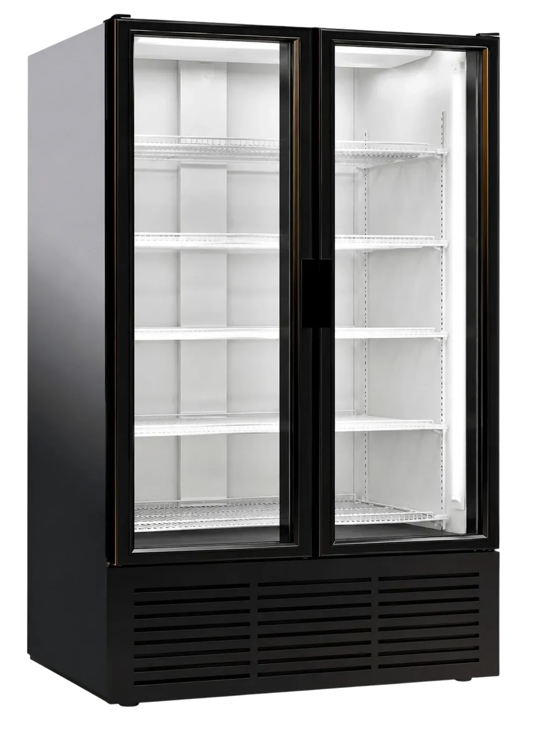 ثلاجة عرض زجاجية ببابين باللون الأسود – CL 1300 HD BLACK - 1