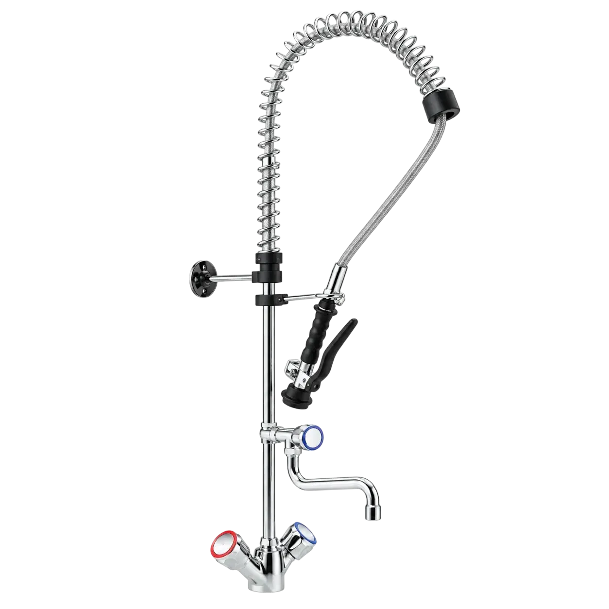One Hole Pre-Rinse Unit with Spout, Round Handles & Premium Shower – P0101020111 - 1