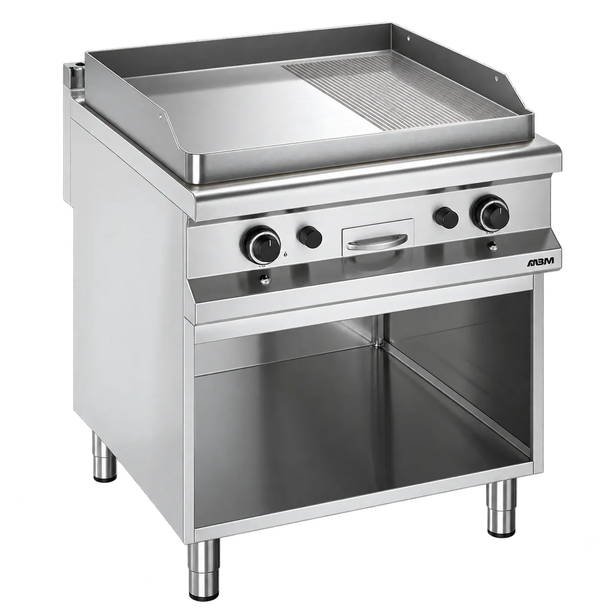 صاج شوي غاز بسطح كروم 2/3 أملس و1/3 مخدد – GFT908LRC - 1